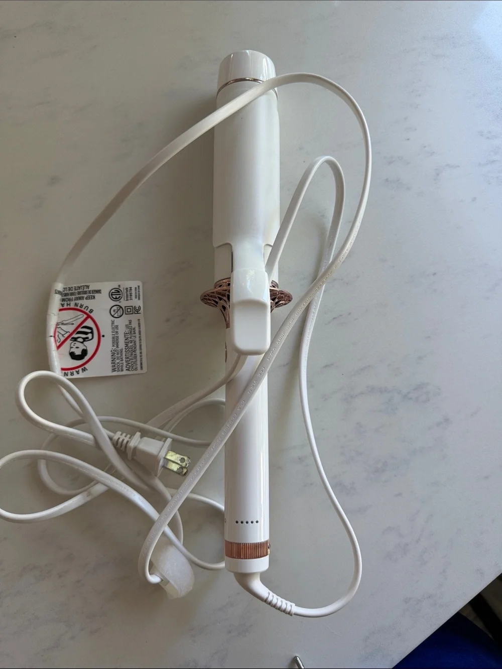 T3 White and Rose Gold Curling Iron - Picture 3 of 7